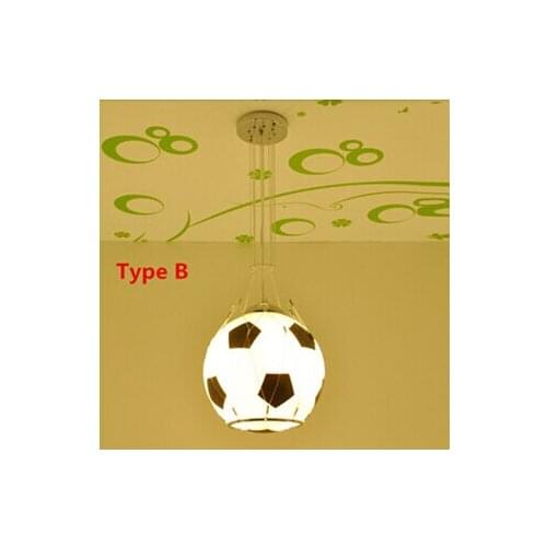 Dia 25cm Childs Bedroom Football Pendant Lamp Children Basketball Pendant Light Drop Lights Glass Cover/Fixture Wholesale