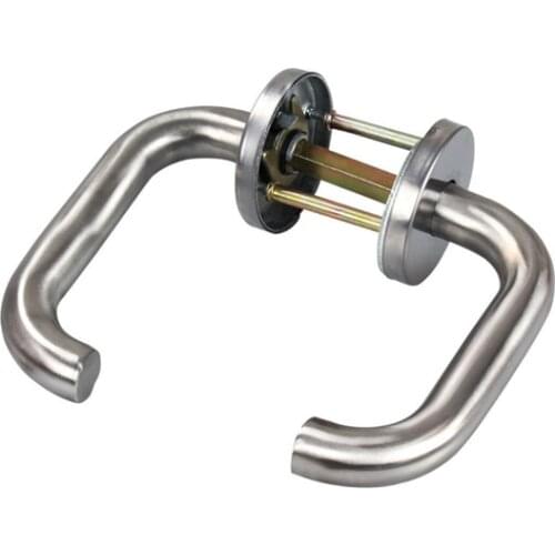 Stainless Steel Pipe Fire Door Handle Door Lock Handle for Thickness 35-50mm