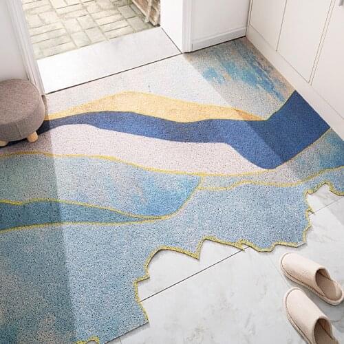 Anti-slip Door Mat Carpet Kitchen Mat Bath Mat Living Room Mat PVC Silk Loop Can Be Cut Custom Pattern Doormat Home Mat Carpet