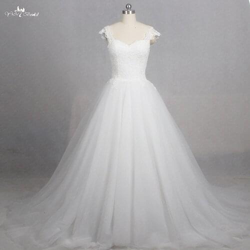 RSW1274 Cap Sleeves Sweetheart Neckline Elegant Tulle Mariage