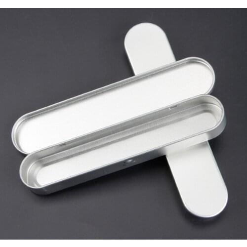 Silver Tin Pencil Case Pen Storage Box Stationery Organizer School Office Use Christmas Gift LX8963