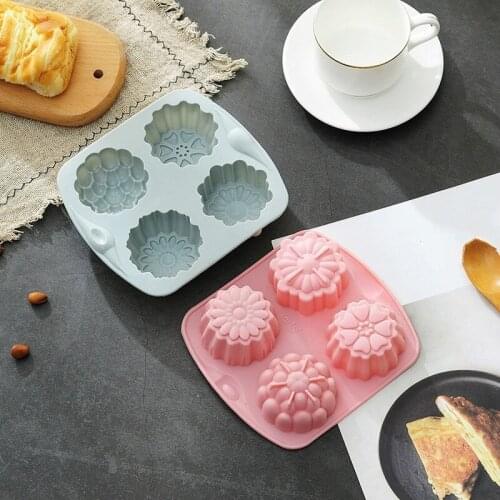 4 Flowers Silicone Cake Mould Handmade Soap Mould High Temperature Resistant and Easy To Release