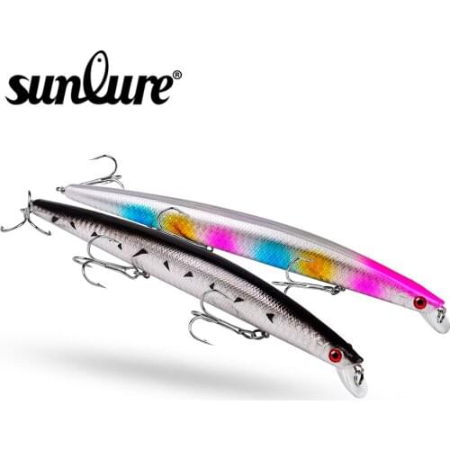 Minnow 1pc Sunlure 10 colors Fishing Lures 18.5cm-7.28" Hard Lure Fishing 0.86oz-24.5g Tackle 6# Hook Hard Artificial Bait