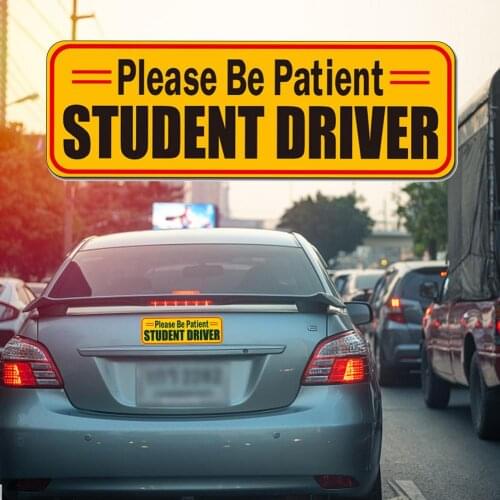 26x8.7cm Universal Car Sticker Warning Decals Driver Magnet Bumper Waterproof Reflective Yellow Safety Sign For Auto Accessories