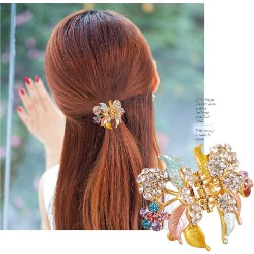 Retro Trumpet Rhinestone Hairpin Hair Accessories Flower Painting Hair Accessories Ladies Hairpin Jewelry Wedding Accessories