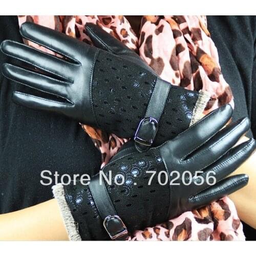 Ladies Genuine Leather gloves skin gloves LEATHER GLOVES mixed color 12pairs/lot #3126