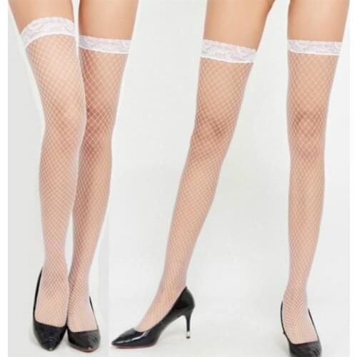 Womens Sexy Fishnet Stockings Lace Top Thigh High Sexy Stocking Lingerie Female Over The Knee Socks Stockings for Women Gift