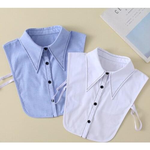 2020 Women Big White Fake Collar for Mens Shirt False Collar Tie Detachable Collar Lapel Blouse Half Shirt Clothese Accessory