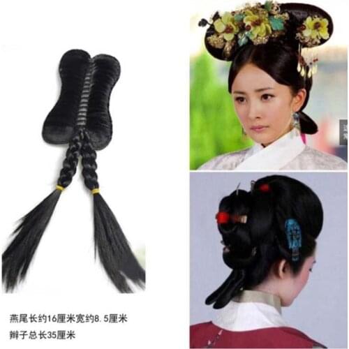 Chinese Traditional Costume TV Series Hairstyle Wig Crown Women Hanfu Wigs Headdress Photography Cospaly Princess Wigs For Women