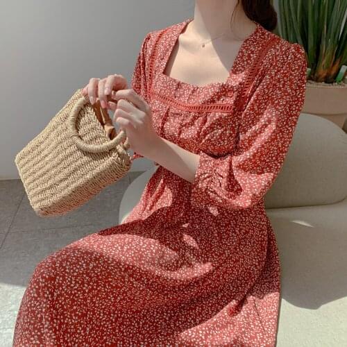 2019 New S-XL Summer dress Girls Casual Boho OL Casual Red dot print long Sleeve Women Dresses Female Dress Robe Femme Vestido