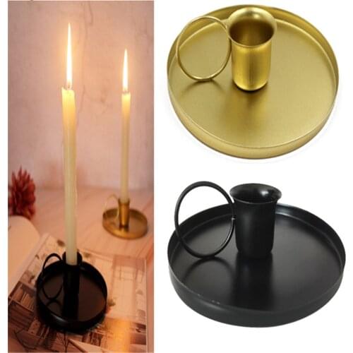 Gold Black Candle Holder Candlestick Iron Decorative Iron Pillar Candlestick Candle Stand for Wax Candles Party Home Decor