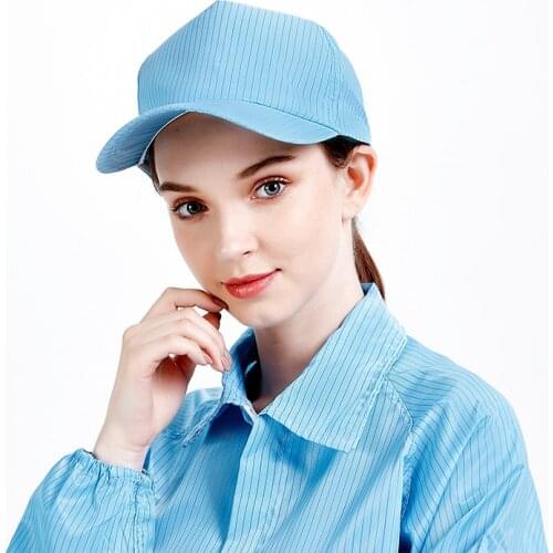1 PCS Blue Anti Static Visor Cap Hat PC ESD Factory Lab Dust-free Work Hat for Men and Women
