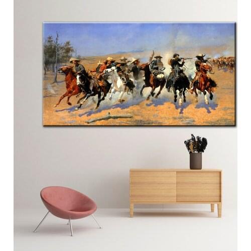 1 Piece Classical Unframed Canvas Painting Running Horses Simulation Oil Painting For Living Room Art Wall Decoration Picture