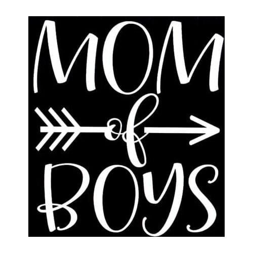 12.4CM*14CM Mom Of Boys Arrow Vinyl Decal Fun Car Sticker Black Silver C10-02169