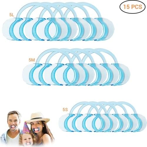 15pcs C Shape Mouth Opener Mouth Gag Dental Orthodontic Tool Food Grade Plastic Cheek Retractor Mouth Spreader Lip Oral Clean