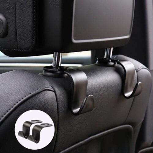 2Pcs Car Seat Back Hooks Trunk Organizer Vehicle Headrest Hanger Clips Durable Truck Handbag Car Storage Hanger Accessries