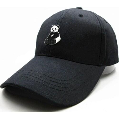 2021 Panda Embroidery Cotton Baseball Cap Hip-hop Adjustable Snapback Hats for Men and Women 90