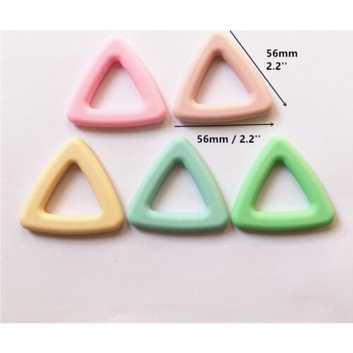 5PCS BPA Free Silicone Triangle Teether Beads Baby Pacifier Dummy Teething Chewable Pendant Jewelry DIY Toy Sensory Chenkai