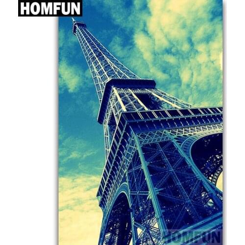HOMFUN Full Square/Round Drill 5D DIY Diamond Painting "Eiffel Tower" Embroidery Cross Stitch 3D Home Decor Gift A06762