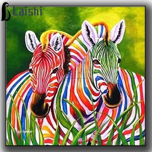 Diamond Painting Animal Colorful Zebra Embroidery Sale Singer Full Square drill Cross Stitch Mosaic Home Decor Drop Shipping