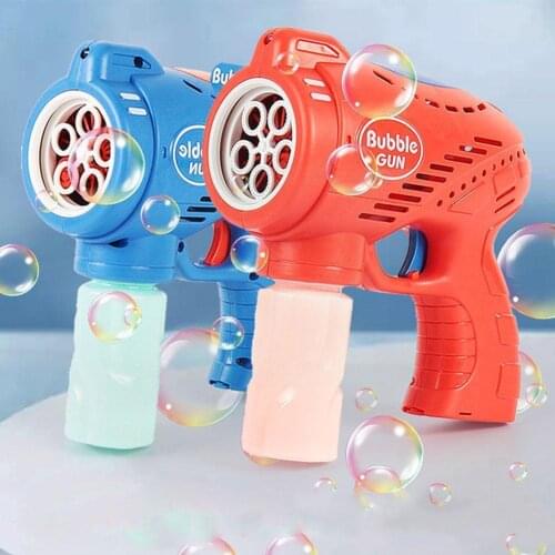Automatic Bubble Machine Cartoon Bubble Toys 5-hole Bubble Summer Bubble Machine Outdoor Bubble For Kids Soap Gun V3H6