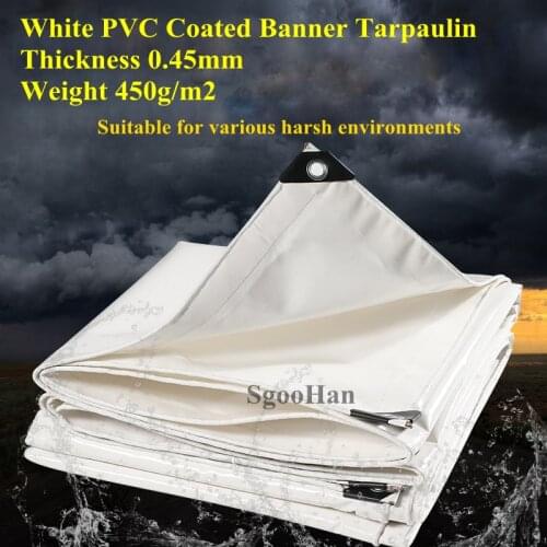 White Rainproof Cloth PVC Coated Banner Tarpaulin Oilcloth Outdoor Awning Waterproof Oxford Cloth Shade Sail Shelter Repair Tape