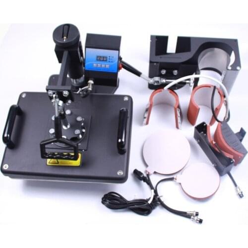 Free shipping 6 in1 combo press machine sublimation machine for mug photo printing hat plate mug sublimation transfer heat press