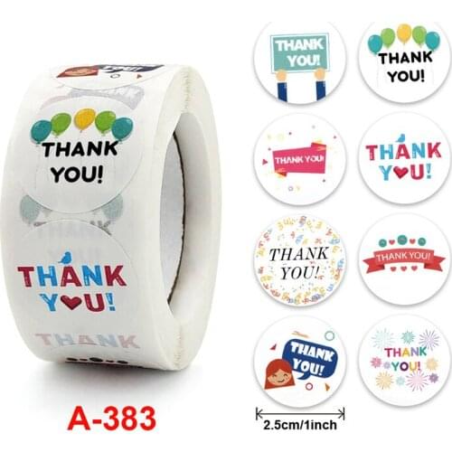 Floral Thank You Stickers Roll 500-Count Stickers Round for Wedding Birthday Party Favors Holiday Celebration Decor DU55