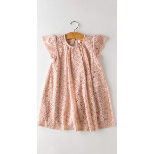 2019 Summer baby Girls Dress Fashion Lace Hollow Out Princess Costume Toddler Kids Wedding Party Dress Ruffle Girl Clothes