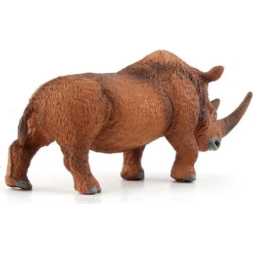 Woolly Rhinoceros Figure Animal Toy Safe Coelodonta Rhino Model Collector Kids Gift Child Educational Toys Solid Ornament Toys