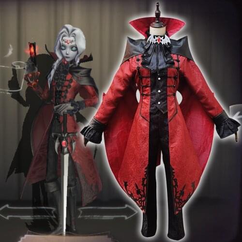 Game Identity V Cosplay Costumes Photographer Joseph Desaulniers Cosplay Costume Bloody sword Skin Uniforms Red Suits New