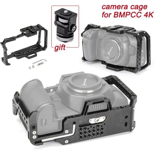 Camera Cage for BMPCC 4K for Blackmagic Pocket Cinema Camera BMPCC 4K Video Camera Cage with 1/4'' 3/8'' Screw NATO Rail Thread
