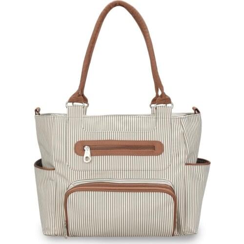 Aboutbaby Diaper bag 7 pieces set nappy totes large capacity for baby mom dad Travel Bag with Stroller Straps Baby Care Bags