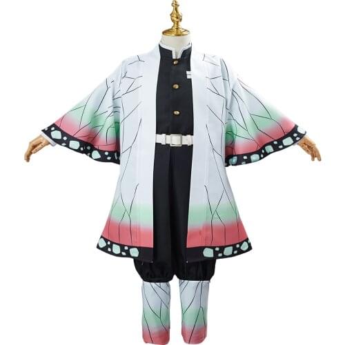 Demon Slayer Kochou Shinobu Cosplay Costume Kids Children Uniform Outfit Halloween Carnival Suit