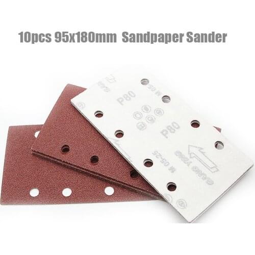 10pcs 95x180mm Square Self-adhesive Sandpaper Sander Grit 40-800 Sand Paper Sanding Disc Abrasive Tools For Polishing Wood