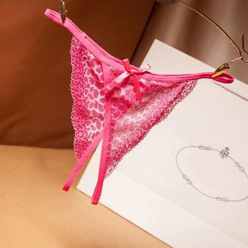 Lightweight and comfortable leopard lace sexy leopard print womens panties free from temptation fun lace lace thong G-String