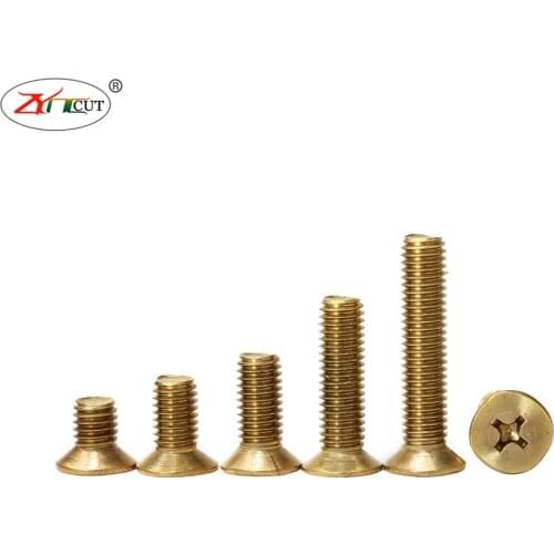 M2 M3 M4 M5 M6 M8 Brass cross slotted countersunk head screw,Cross countersunk flat head extended quincunx bolt