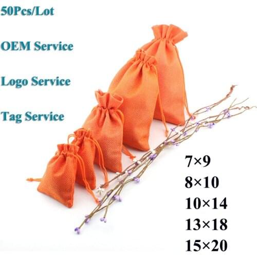 Earring Bracelet Jewlery Packing Bag 50Pcs/Lot Jute Bag Natural Burlap Bag Linen Gift Pouch Can Print Logo Can Customized Size