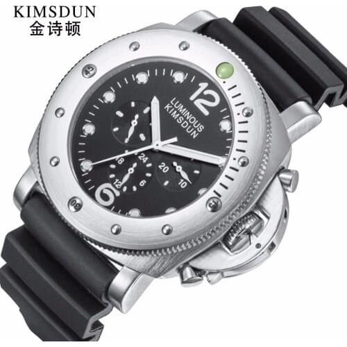 KIMSDUN Watch Men Fashion Casual Sport Mechanical Clock Mens Watches Top Brand Luxury Rubber Band Waterproof Watch Relogio 2019