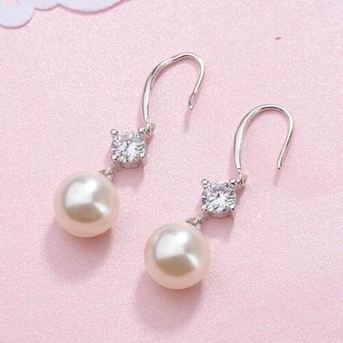 Fashion Imitation Pearl Hook Earrings Jewelry Pendant Female Wedding Jewelry