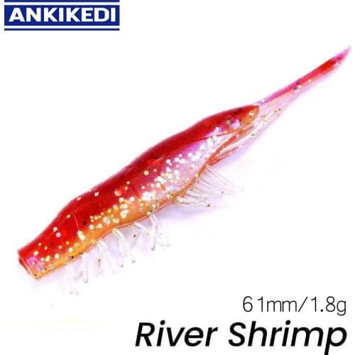 ANKIKEDI Soft Silicone Bait, Biting Shrimp, Carp, Bass, Pike Fishing Lure Gamba Gambas Gambita Lure,Sea Worm Swimbait