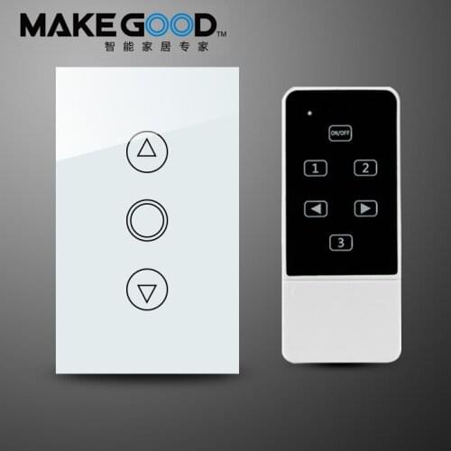 US Standard Touch Switch and Remote Control Dimmer Light Switch, Crystal Glass Panel w/LED indicator Smart Dimmer Switch