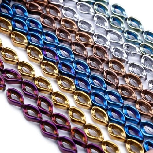 Natural Stone 8*8mm Hematite Colorful Plating Hollow Ellipse Beads Jewelry Making New DIY Necklace Bracelet Earrings Accessories