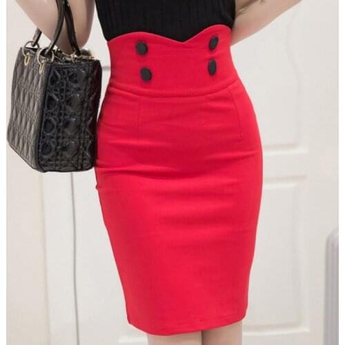 Women Sexy Slim Package Hip Skirt Bodycon High Waisted Stretch Skirt New Spring Autumn Mini Pencil Skirts Ladies