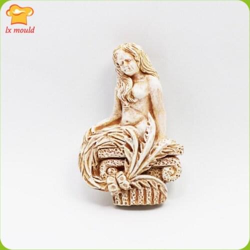 LXYY New vintage carved Mediterranean mermaid silicone molds