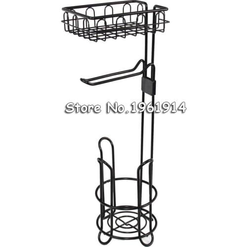 Freestanding Metal Wire Toilet Paper Roll Holder Stand &Dispenser with Storage Shelf for CellPhone Bathroom Storage Organization