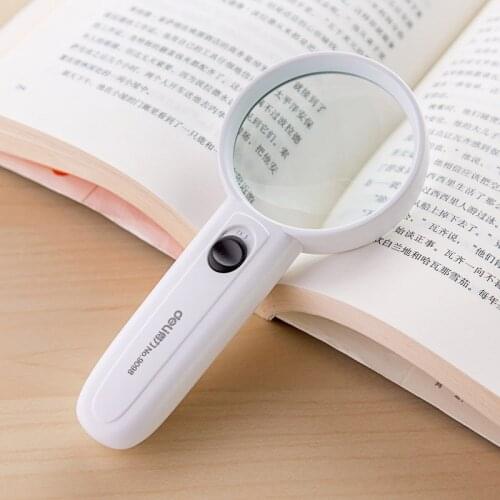 Holding Magnifying Glass With LED Lights HD 3 Times Portable Reading Loupe