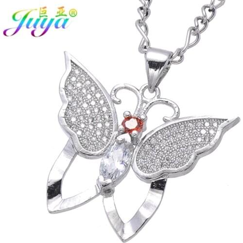 2020 Ali Moda Fashion Necklace Handmade Cubic Zirconia Gold Butterfly Pendant Necklace For Women Couple Jewelry Necklace