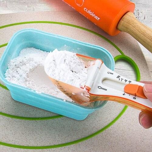 Adjustable Measuring Spoon 5ml-30ml Cooking Baking Tools Home Kitchen Accessories Plastic Measuring Spoon with Scale Orange