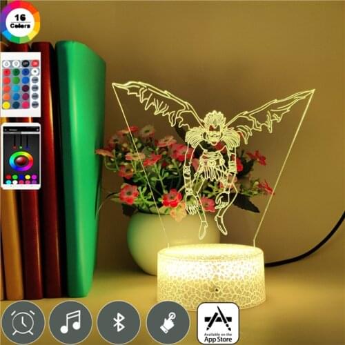 RGB Night Light LED Ryuk Figure 3D Desk Lamp Decorative Nightlight Death Note Atmosphere Club Party Decor Teenagers Kids Gift